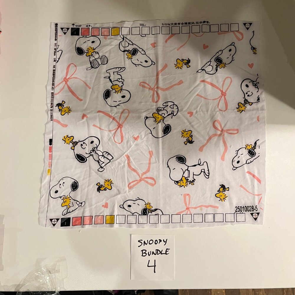 19 pc snoopy upcycled scrap fabric - bundle 4 - Picture 4 of 10
